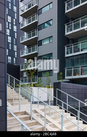 Neue Apartmentgebäude in der Stadt Reykjavik in Island Stockfoto