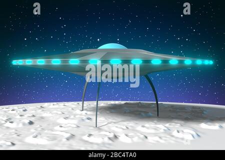 Raumschiff/fliegende Untertasse - 3D-Rendering Stockfoto