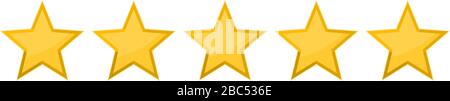 Vektorsymbol für die Bewertung von fünf Sternen Stock Vektor