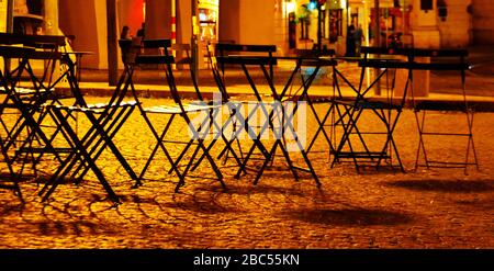 Nahaufnahme der Prager Straßen Stockfoto