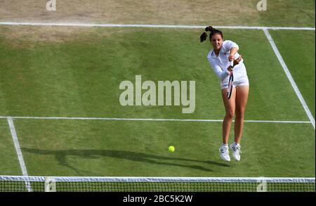 Die britische Laura Robson in ihrem Mixed-Doubles-Match mit Dominic Inglot gegen den britischen Colin Fleming und den chinesischen Taipeh Su-Wei Hsieh Stockfoto