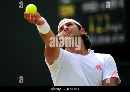 Spaniens Fernando Verdasco im Einsatz gegen den belgischen Xavier Malisse Stockfoto