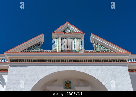 Basilica Nuestra Señora de Copacabana, Copacabana, Titicaca-See, Anden, Departamento La Paz, Bolivien, Lateinamerika Stockfoto