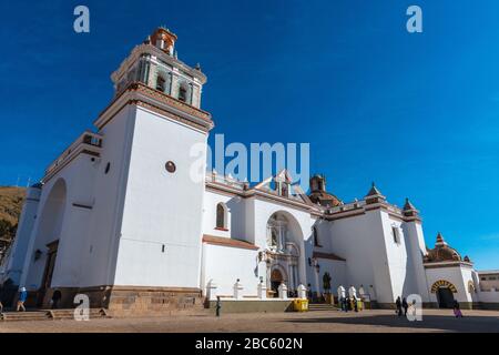 Basilica Nuestra Señora de Copacabana, Copacabana, Titicaca-See, Anden, Departamento La Paz, Bolivien, Lateinamerika Stockfoto