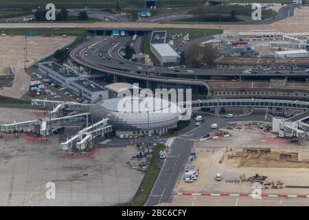 Paris, Frankreich. März 2020. Fast leerer Flughafen Paris Charles de Gaulle vor der Coronavirus-Krise in Frankreich Stockfoto