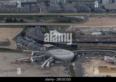 Paris, Frankreich. März 2020. Fast leerer Flughafen Paris Charles de Gaulle vor der Coronavirus-Krise in Frankreich Stockfoto