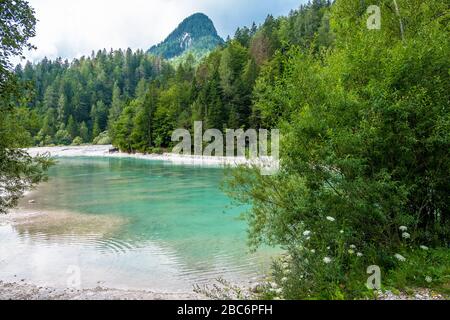 Malerische Aussicht auf die Alpenlandschaft im Triglav National Park. Julische alpen, Triglav, Slowenien Stockfoto