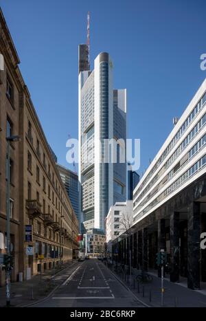 Frankfurt am Main, Bethmannstraße und Commerzbank-Turm Stockfoto