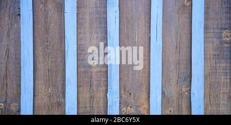 Textur Holz Vintage Farbe Holzdiele in blau und braun Panel für Hintergrund vertikal lackiert Stockfoto