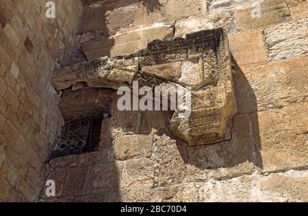 Die Huldah Gates waren Tore, die in die Verbindung des Jerusalemer Tempels in der Hasmonäischen Zeit führten und wurden als solche in der Mishnah genannt. Jerusalem Old Ci Stockfoto