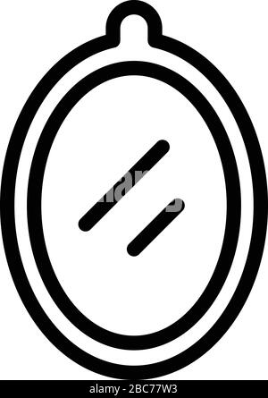 Symbol für Wandspiegel im Kinderzimmer, Outline-Stil Stock Vektor