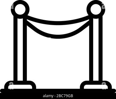 Museum Barriere Symbol, outline Style Stock Vektor