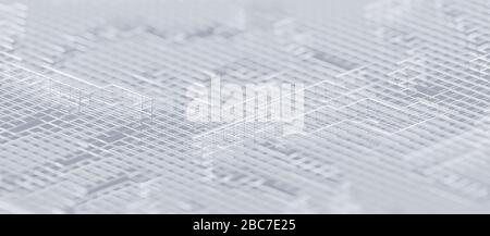 Abstraktes 3d-Rendering der technologischen Oberfläche. Modernes Hintergrunddesign Stockfoto