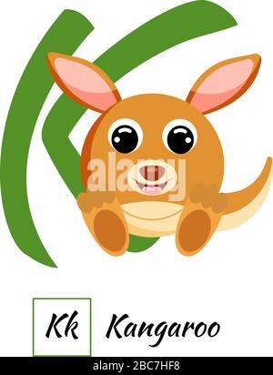 Süßes englisches Tieralphabet Buchstabe K Vektorbild Stock Vektor