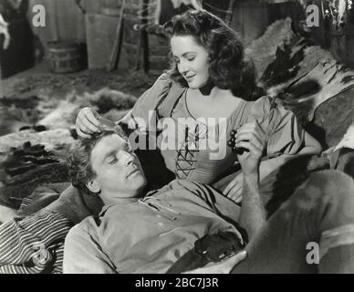 Der amerikanische Schauspieler Burt Lancaster und die Schauspielerin Virginia Mayo im Film The Flame and the Arrow, USA 1950 Stockfoto