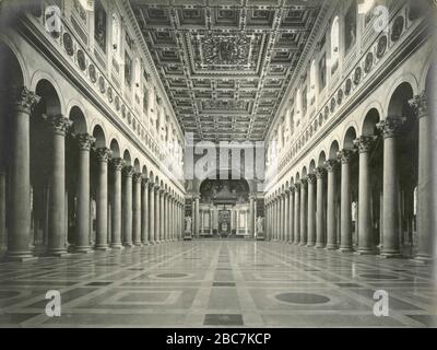 Im Inneren der St. Paul Out of the Wall Basilika, Rom, Italien 1920er Jahre Stockfoto