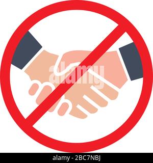 Kein Handshake Icon Vektor Illustration kein Umgang keine Zusammenarbeit COVID 19 Prävention Konzept Stock Vektor