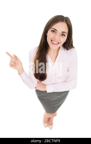 Blick aus dem hohen Winkel auf junge Geschäftsfrau Stockfoto