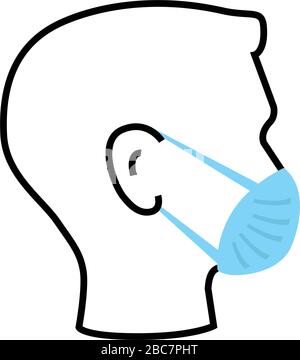 Schutz Gesichtsmaske gegen Coronavirus Hygiene-Symbole Stock Vektor