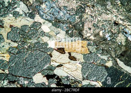 Eclogite Rock unter dem Mikroskop 100x Stockfoto