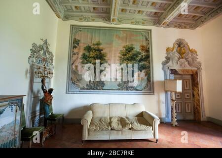 Castello Meleto, Toskana. Italien, Europa Stockfoto