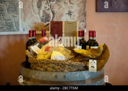 Castello Meleto, Toskana. Italien, Europa Stockfoto