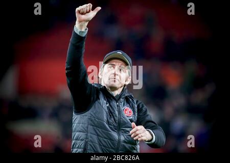 Manager von Fleetwood, Joey Barton - Sunderland / Fleetwood Town, Sky Bet League One, Stadium of Light, Sunderland, Großbritannien - 25. Februar 2020 nur redaktionelle Verwendung - es gelten Einschränkungen für DataCo Stockfoto