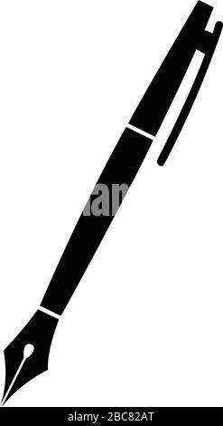Stift Symbol Tinte Brunnen Stift Symbol Vektor Kalligraphie Zubehör für Füllfederhalter Stock Vektor
