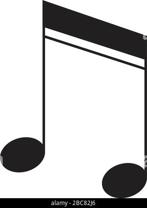 Symbolvektor für Musiknoten flach isoliert auf weißem Hintergrund Stock Vektor