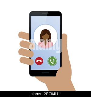 Anrufende Person mit Smartphone avatar auf weißem Hintergrund Vektor-illustration EPS 10 isoliert Stock Vektor