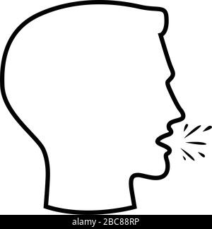 Husten mit Schleim Vektor-Symbol. Schlecht Atem gefüllt flaches Zeichen für mobile Konzept und Web-Design. Symbol für die menschliche Glyphe „Husten“. Symbol, Logo-Illustration Stock Vektor