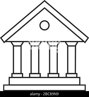 bank Symbol Linie Gerichtsgebäude, Bibliothek, Regierung Rathaus, Vektor-Illustration Banking Symbol Stock Vektor