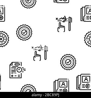 Notar Service Agency Seamless Pattern Vector Stock Vektor