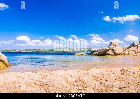 Kleiner Sandstrand in der Nähe von Porto Rafael, Palau, Sardinien Italien Stockfoto