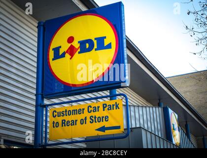 Lidle Store Logo, Südwesten London - 2019 Stockfoto