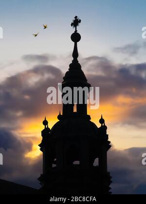 Kirche St. Barbara bei Sonnenuntergang, Krakow, Polen Stockfoto