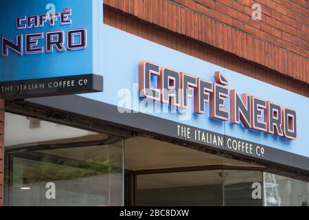 Caffe Nero Coffee Shop Chain Exterieur Logo / Signage - London Stockfoto