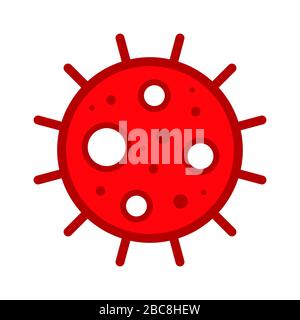 Wuhan Corona Virus, Covid-19, nCOV, MERS-COV Roman Coronavirus Zellstempel. Covid 19, Roter Vektor. Warnsymbol oder -Schild für Epidemie, Aufkleber für Risikobereich. Stock Vektor