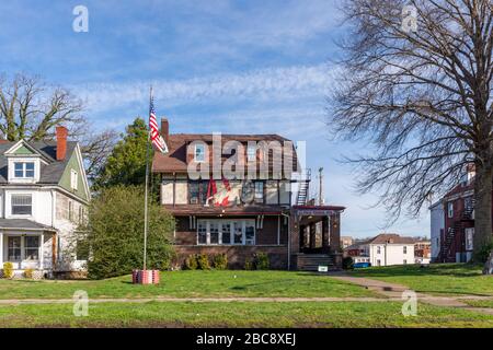 Huntington, West Virginia liegt an der Grenze von West Virginia, Ohio und Kentucky und ist die Heimat der Marshall University of 'We Are Marshall' Film Ruhm. Stockfoto