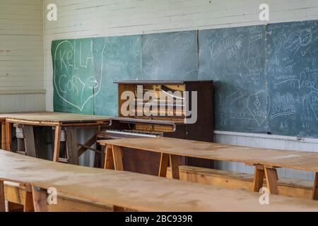 Altes Schulhaus um 1800 Stockfoto