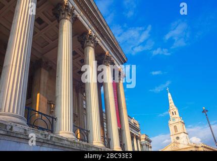 Nationalgalerie, Trafalgar Square, London, England, Vereinigtes Königreich Stockfoto