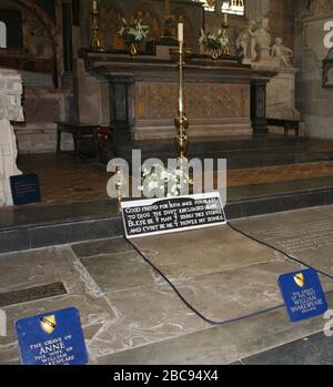 William Shakespeare und Ehefrau Gräber in Stratford upon Avon England VEREINIGTES KÖNIGREICH Stockfoto