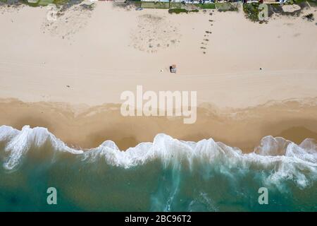 Drone view looking down on California Beach Stockfoto