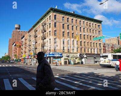 Adam Clayton Powell Blvd, an der 145th Street, Harlem, New York, USA Stockfoto