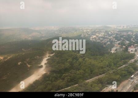 Blick auf Haifa von der Aussichtsplattform der Universität, Israel Stockfoto