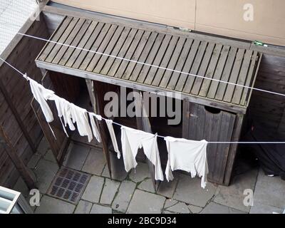 Waschen auf der Linie im Tenement Museum, Lower East Side, Manhattan, New York, USA Stockfoto