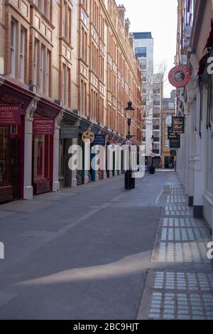 London UK 2. April 2020, London unter Lockdown, Leere Streets, Credit: Ian Humphreys Stockfoto