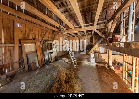 Deutschland, Altmannsrot, Altbau, Scheune, Fachwerk, aufrüstbar Stockfoto