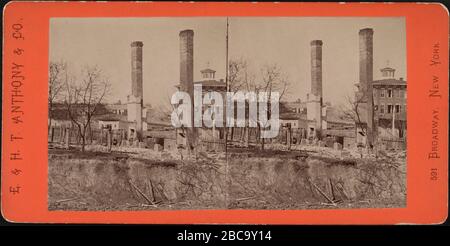 Ruinen nach der Abreise von Union General William Sherman, Atlanta, Georgia, Stereo Card, E. & H.T. Anthony & Co., November 1864 Stockfoto