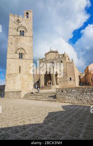 Erice Duomo, Erice, Sizilien, Italien, Europa, Stockfoto